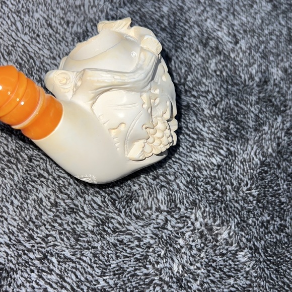 HAND CARVED MEERSCHAUM PIPE GREEN MAN / PIRATE VINTAGE WITH CUSTOM CASE. - Picture 11 of 17